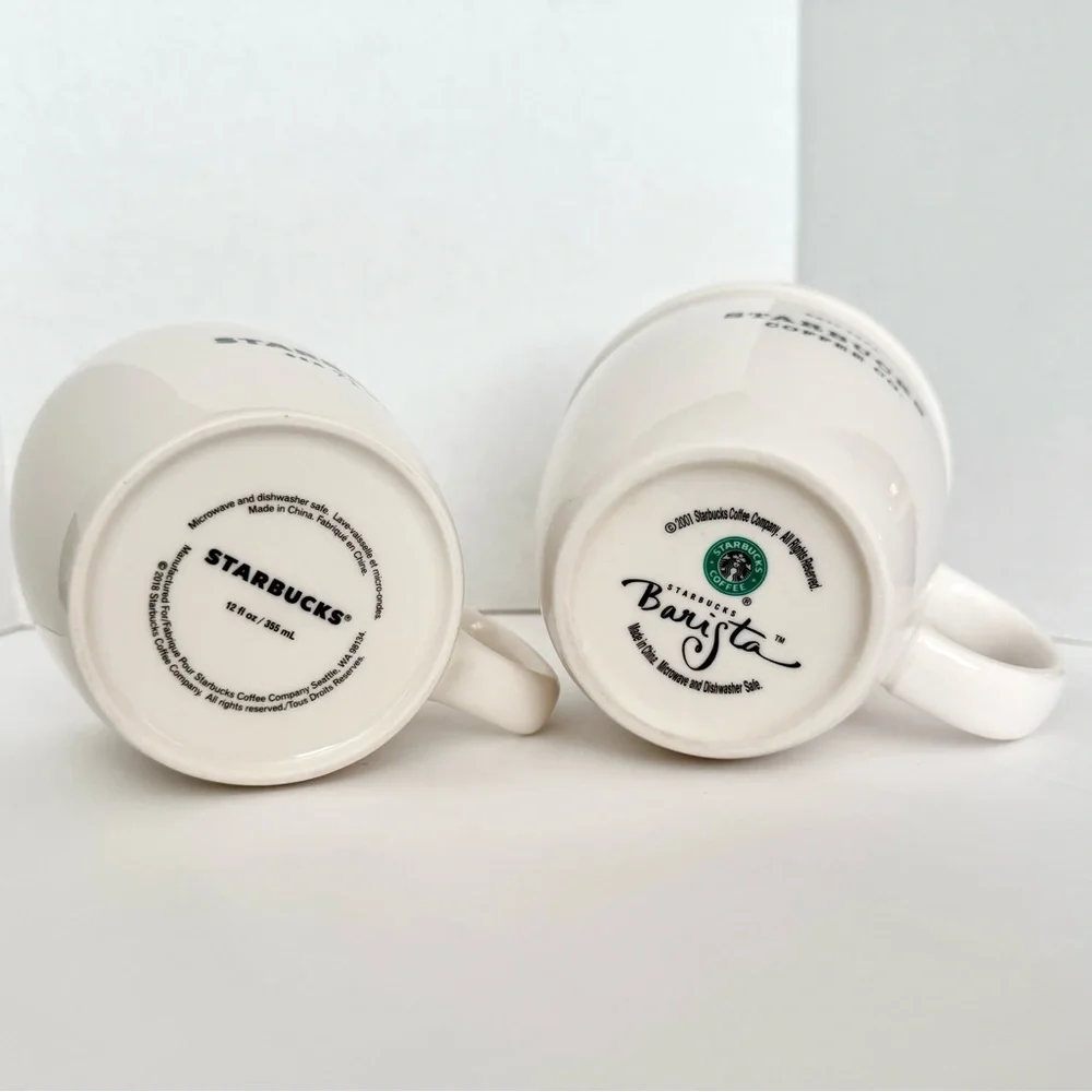 Starbucks Mugs 2001 Barista Mug and 2018 12oz SEA 71 WA Logo Mug - Picture 4 of 7